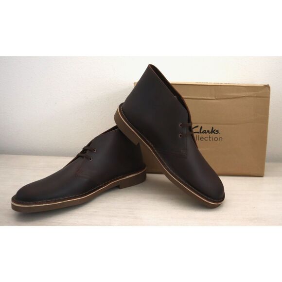 Clarks 26034135 Men's Sz 10.5M Dark Brown Leather Bushacre 2 Chukka Boots - Picture 1 of 15